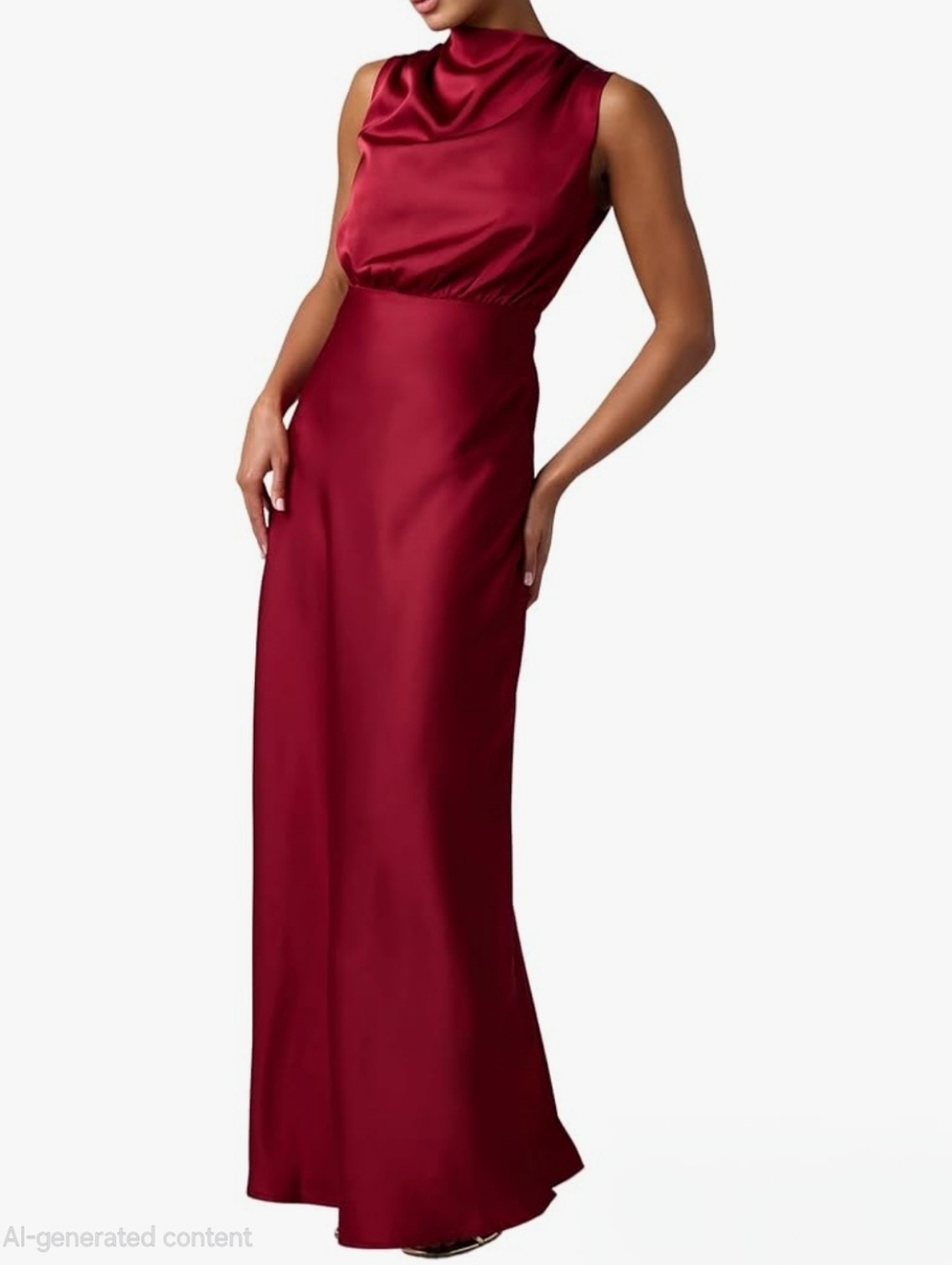 NWT Lulus Womens Ada Satin Maxi Dress Size X-small Burgundy Sleeveless Formal